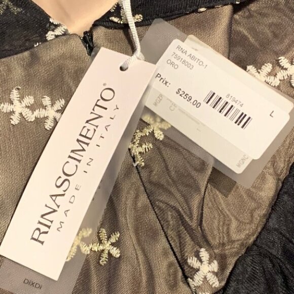 Rinascimento Black mini gown Dress Size Large - Picture 7 of 15